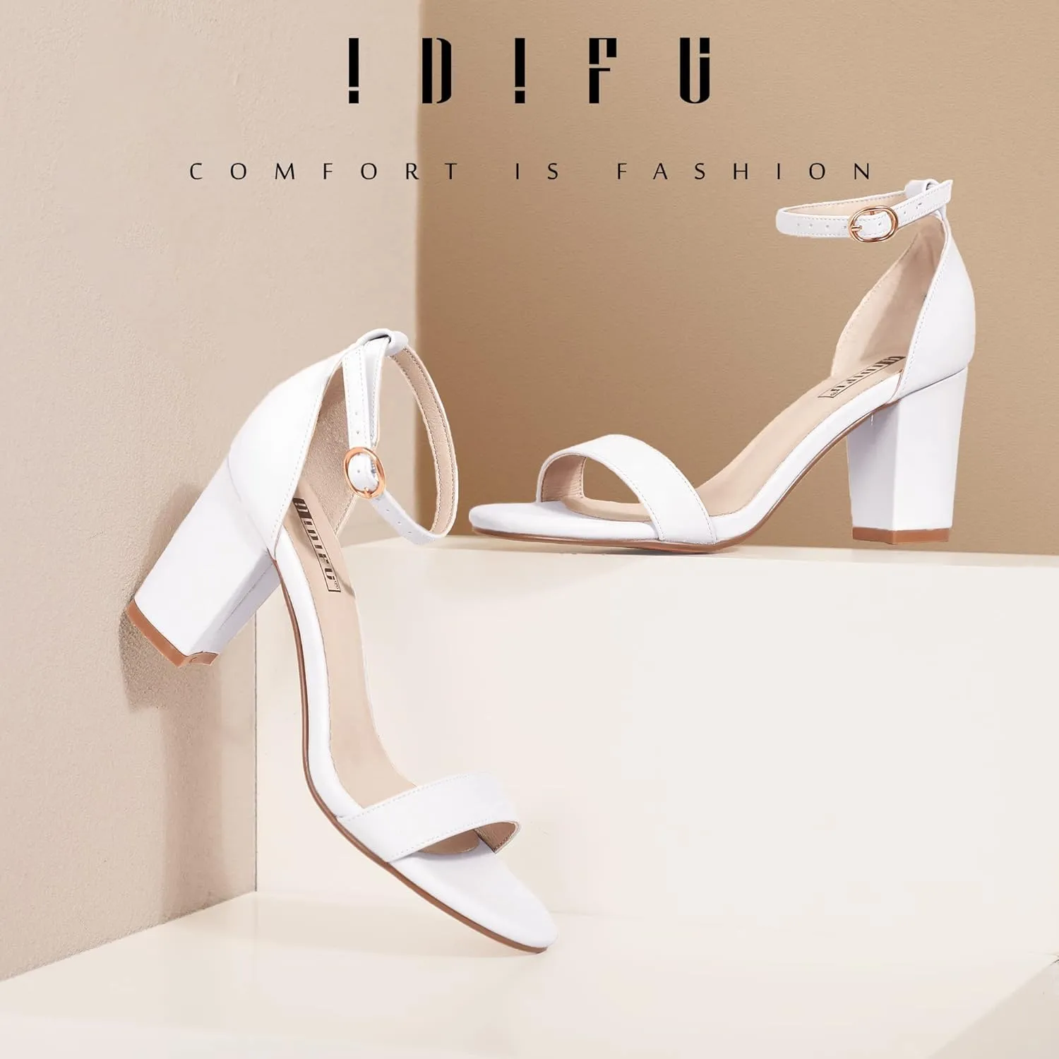 IDIFU Women's 3 Inch Heel Sandals for Women