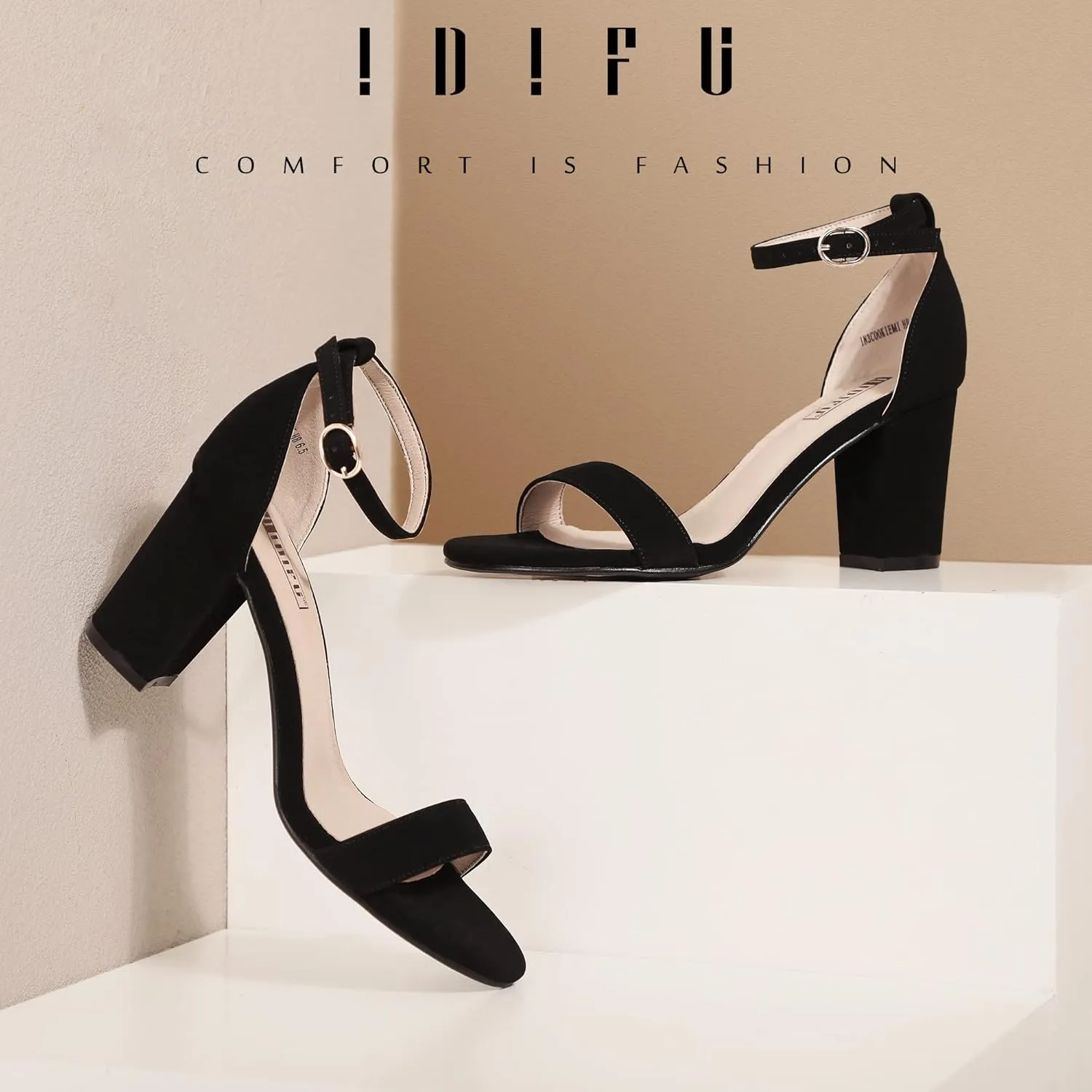 IDIFU Women's 3 Inch Heel Sandals for Women