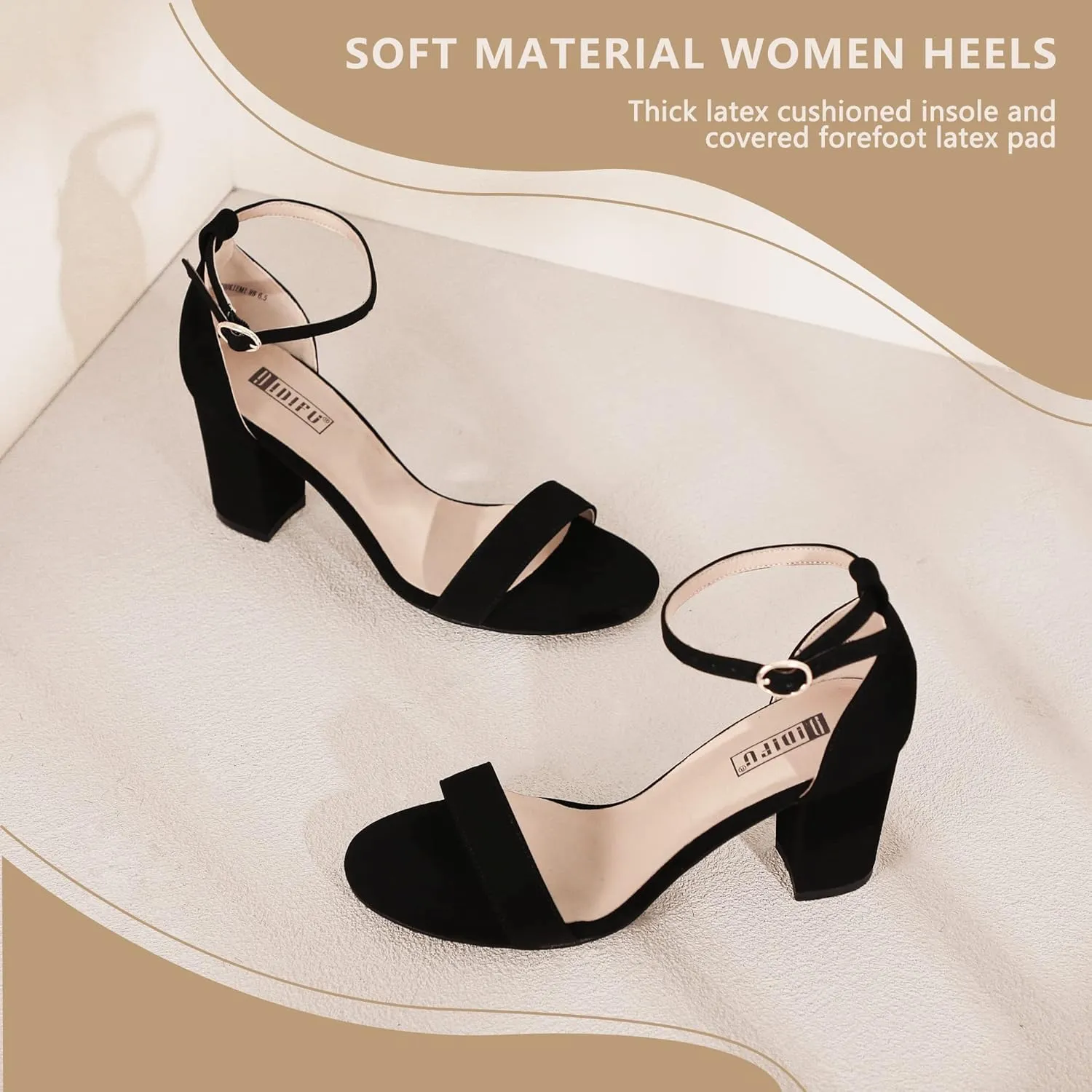 IDIFU Women's 3 Inch Heel Sandals for Women