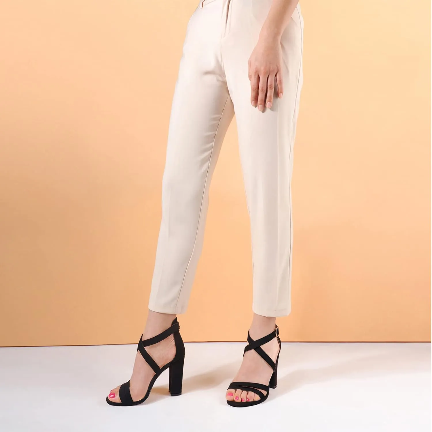 IDIFU Women's Chunky High Heel Sandal Strappy Open Toe Ankle Strap Dress Shoes for Women Bridesmaid Ladies in Wedding Bridal Evening Homecoming Prom