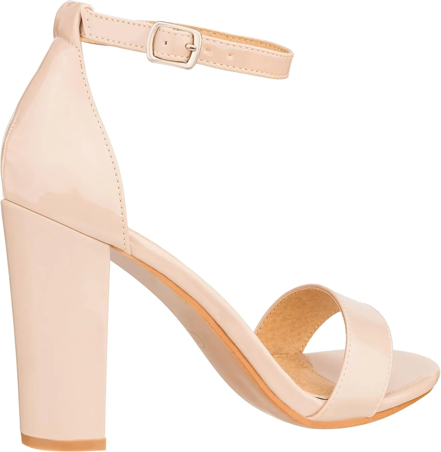ILLUDE Women’s Open Toe Ankle Strap Chunky Block High Heel - Formal, Wedding, Party Classic Heeled Sandals - Ruby