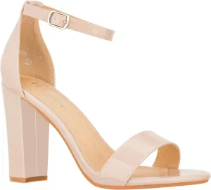 ILLUDE Women’s Open Toe Ankle Strap Chunky Block High Heel - Formal, Wedding, Party Classic Heeled Sandals - Ruby