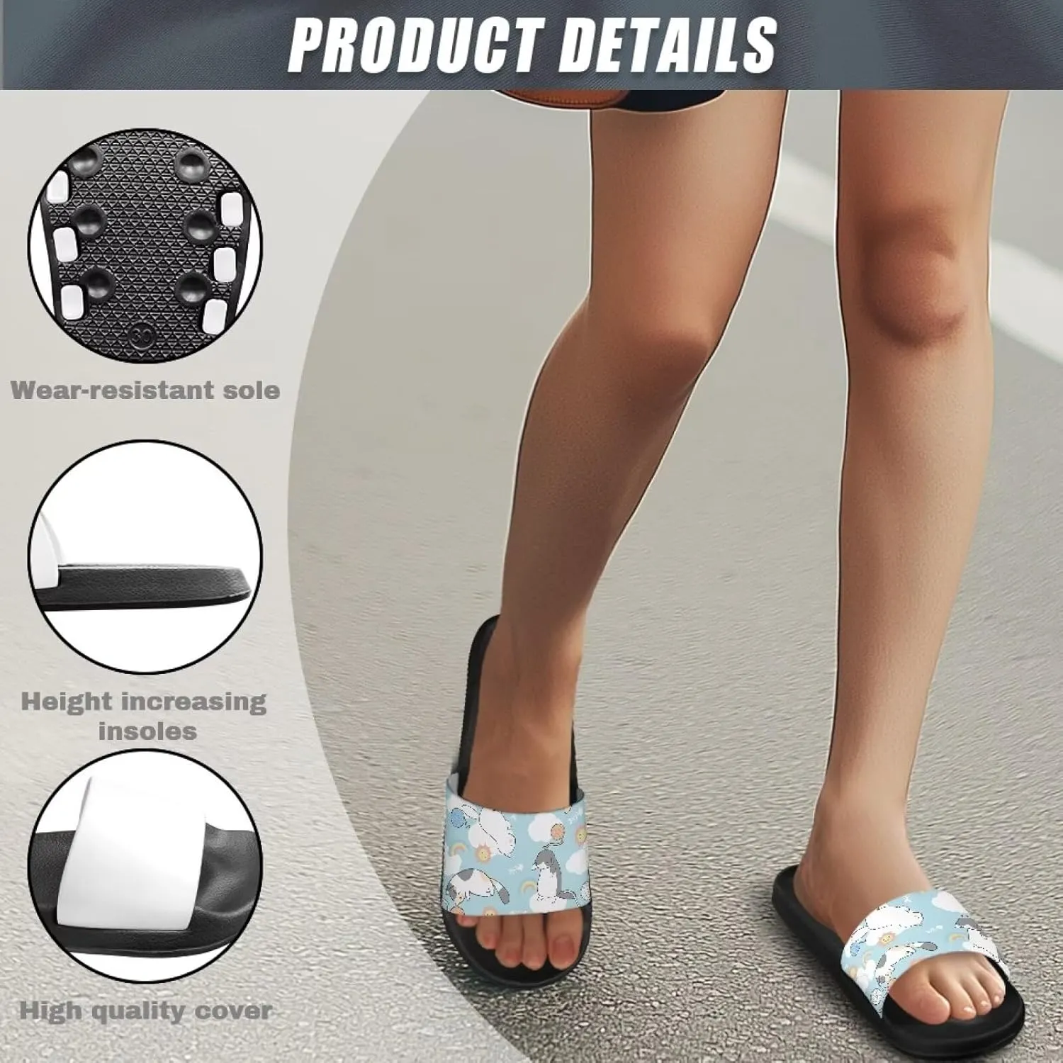 Increase Platform Flip Flops - Anti-Slip Outdoor Sandals for Beach, Pool, and Travel
