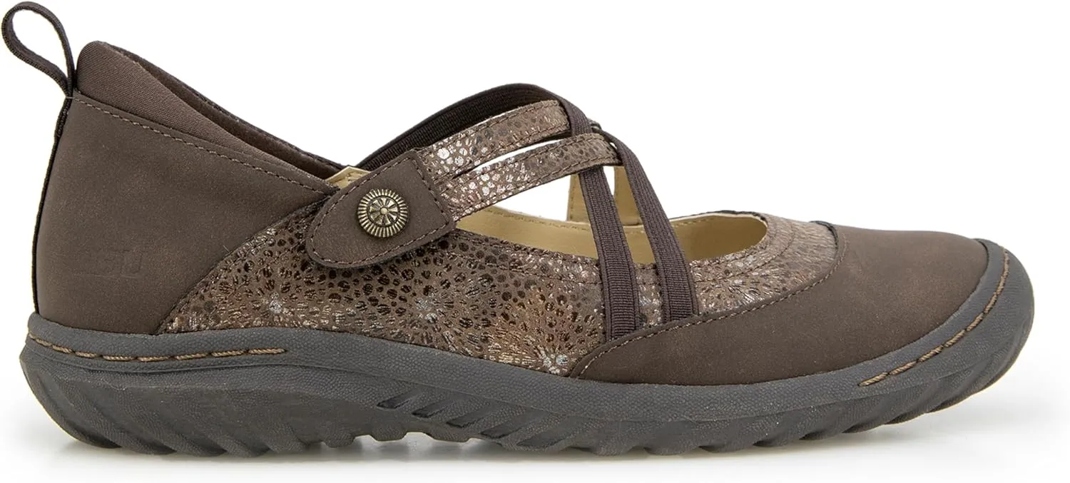 JBU Women's Rome Comfort Casual Classic Cross Strap Mary Jane Flats Fashion Shoes