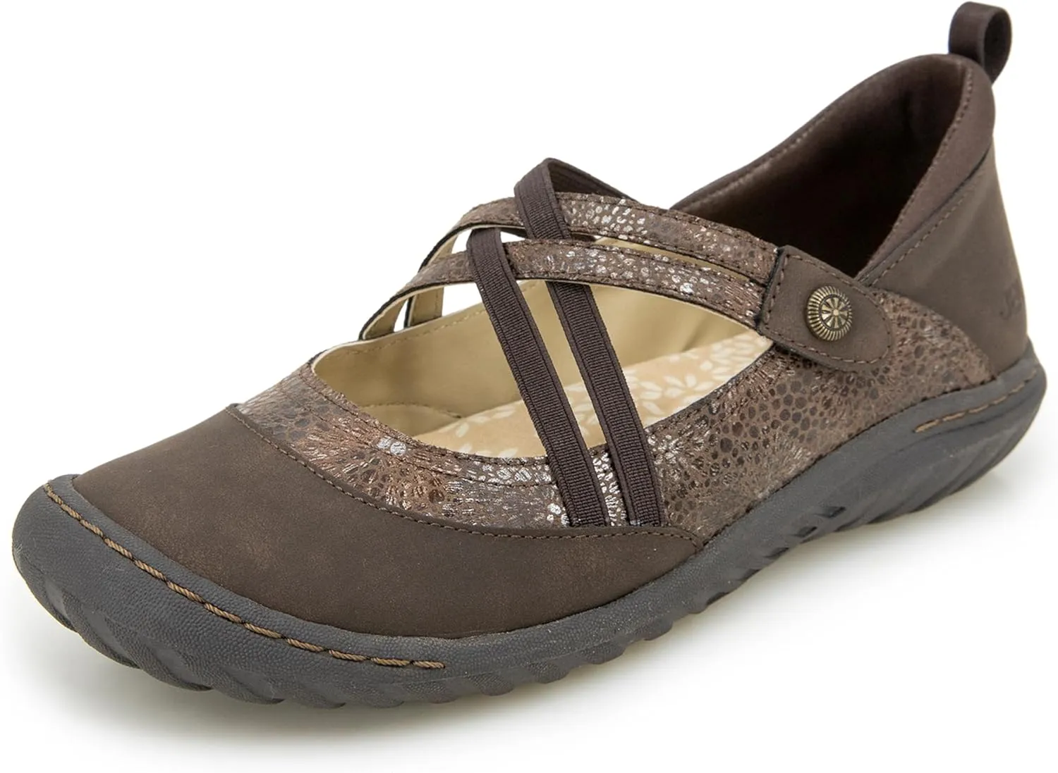JBU Women's Rome Comfort Casual Classic Cross Strap Mary Jane Flats Fashion Shoes