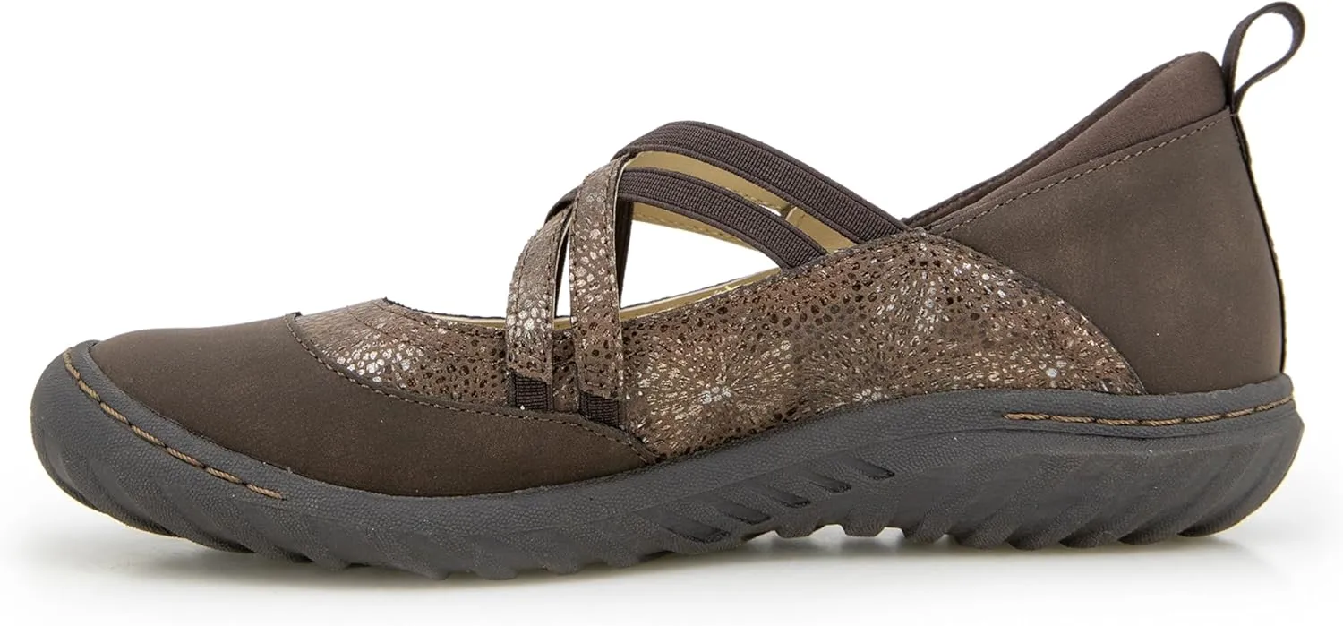 JBU Women's Rome Comfort Casual Classic Cross Strap Mary Jane Flats Fashion Shoes