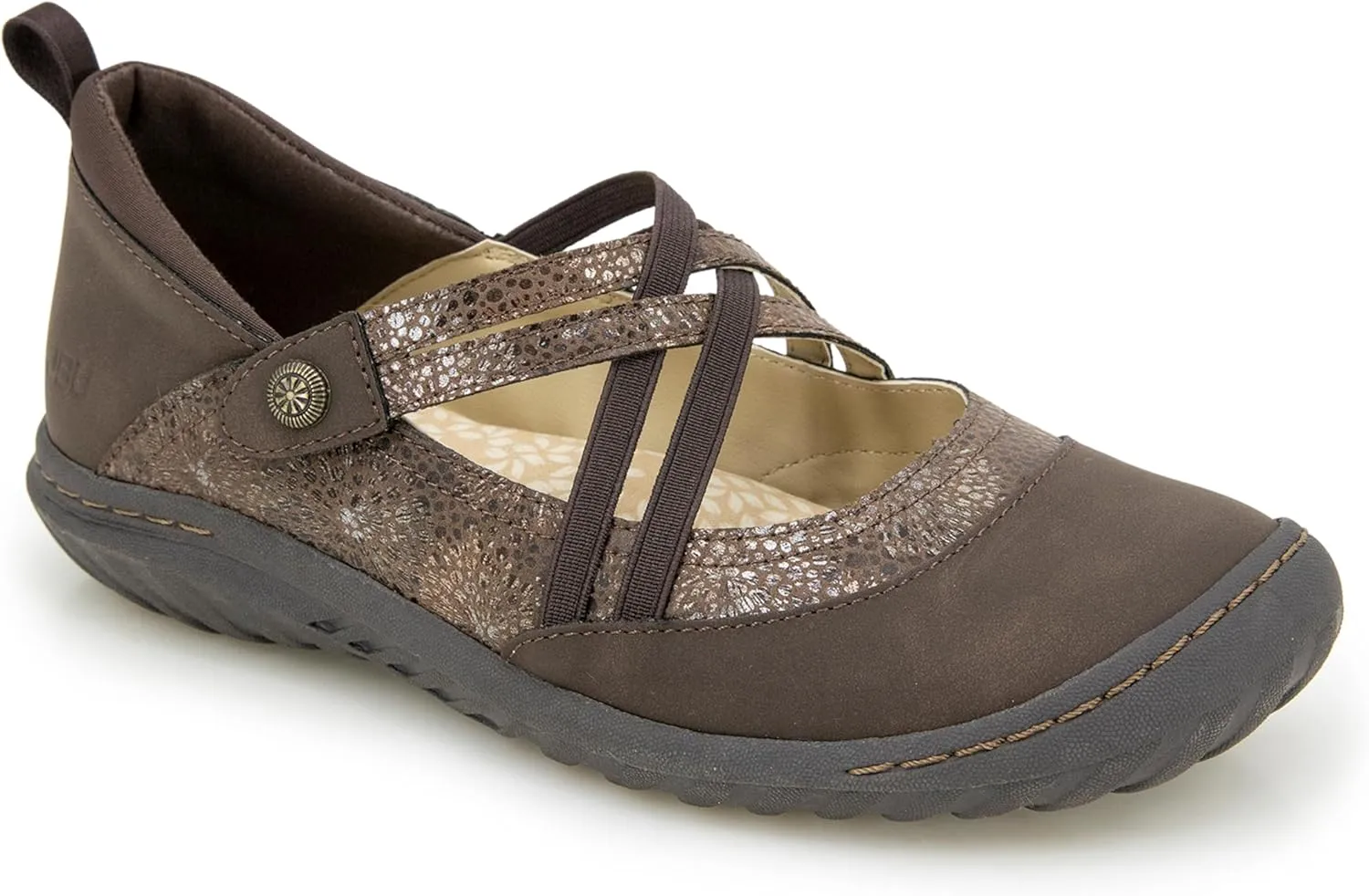 JBU Women's Rome Comfort Casual Classic Cross Strap Mary Jane Flats Fashion Shoes