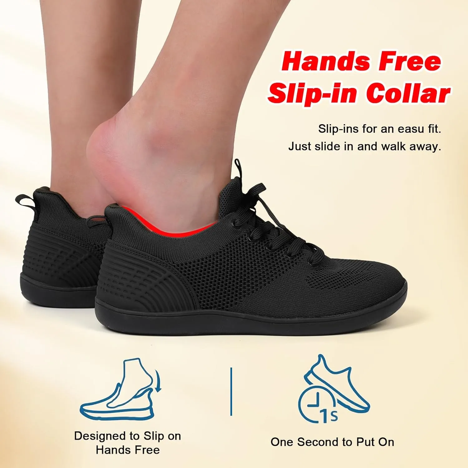 JIASUQI Men's Walking Shoes Wide Toe Sneakers with Arch Support Barefoot Shoes for Men