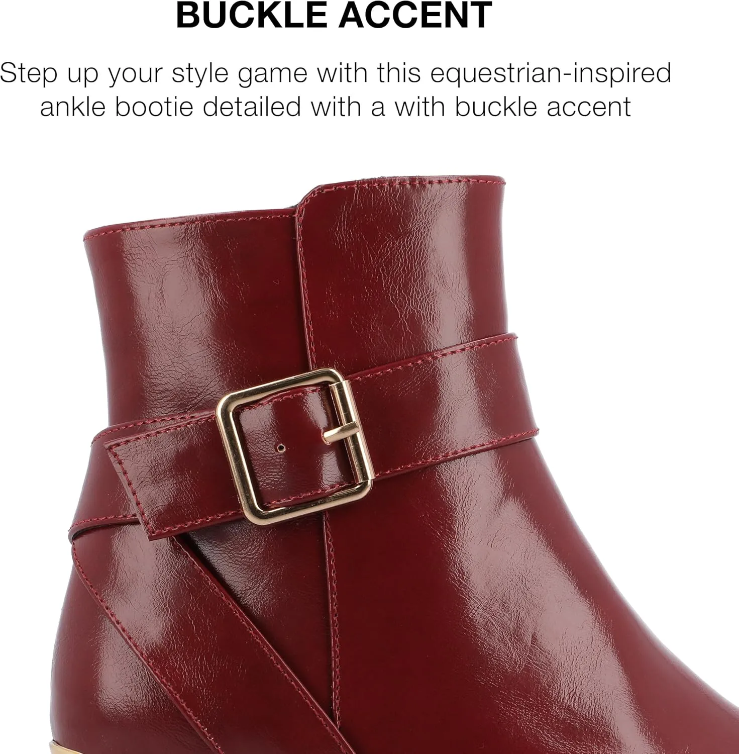 Journee Collection Womens Stacked Block Heel Faux Leather Ankle Boots