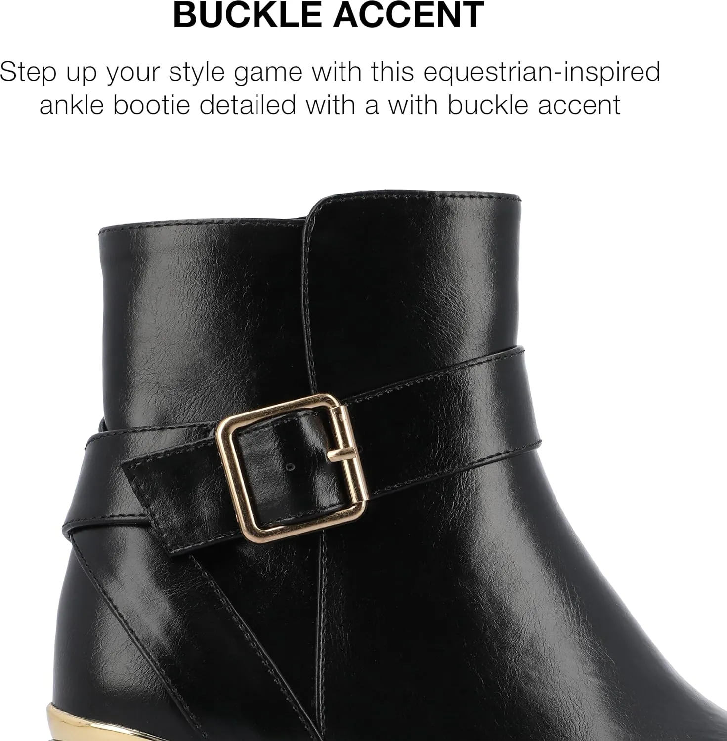 Journee Collection Womens Stacked Block Heel Faux Leather Ankle Boots