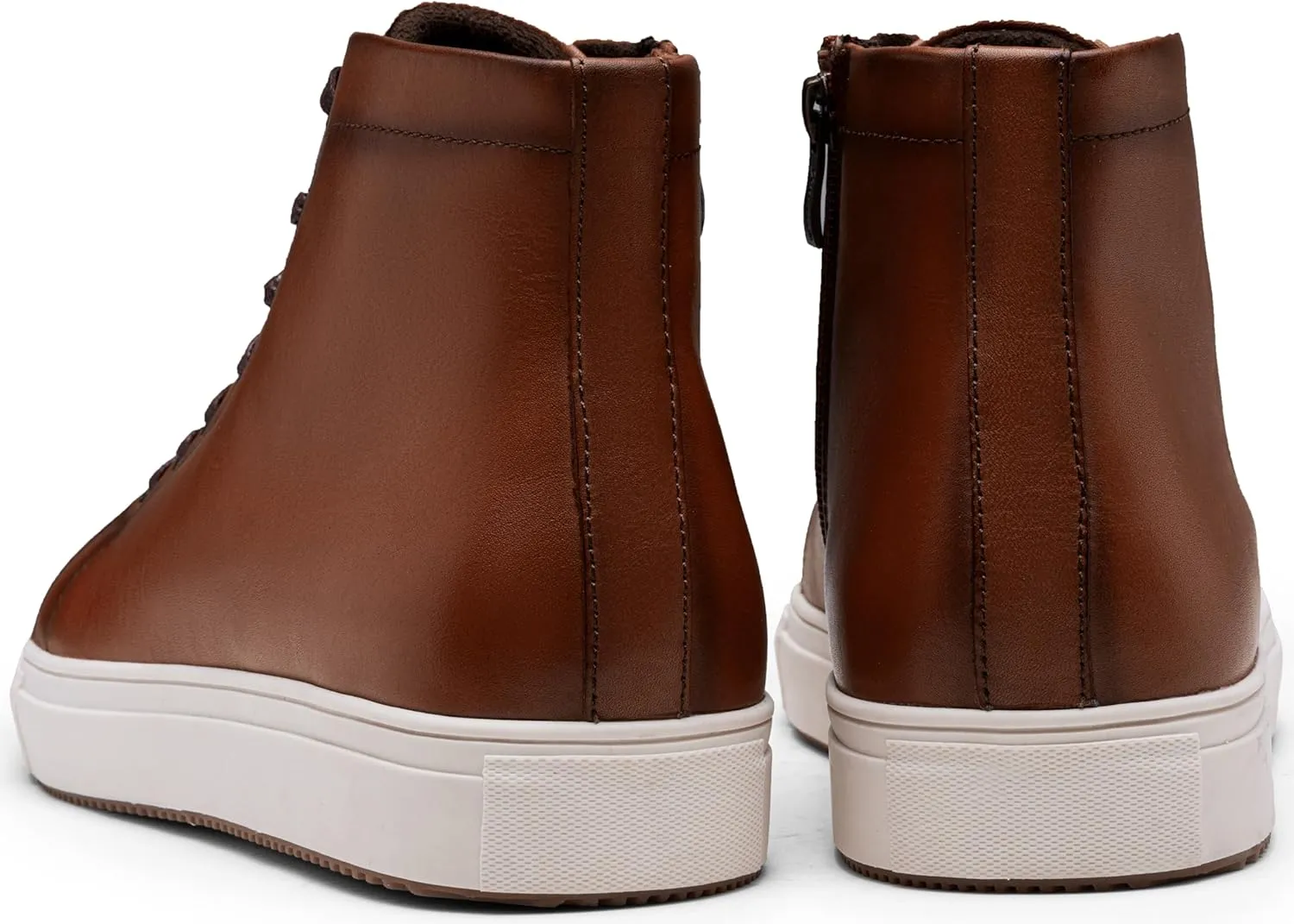 Jousen Men's Casual Shoes High Top Premium Leather Fashion Sneakers Dress Boots for Men
