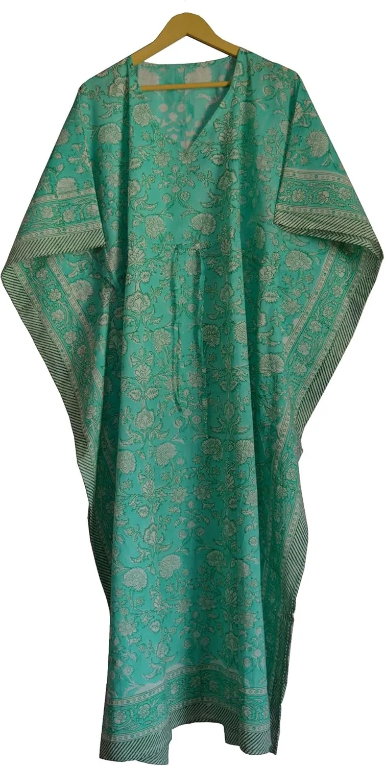 Kaftan Dresses for Women Ethnic Floral Prints Free Size Kaftans for Women