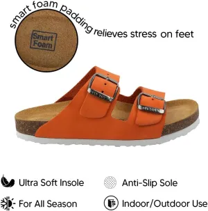 Kids' 100% Genuine Leather Sandals - Comfortable Smart Foam Footbed, Adjustable Straps, Durable Non-Slip Sole and Stylish