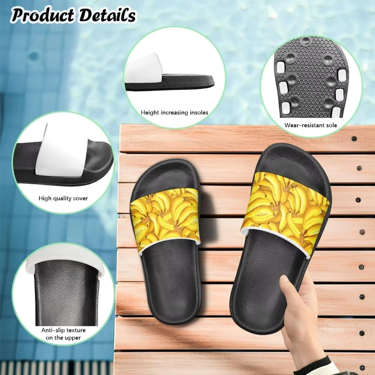 Kids Boys Girls Slides Sandals Comfort Non-Slip Beach Pool Shower Shoes Indoor Outdoor (Little Kid/Big Kid)