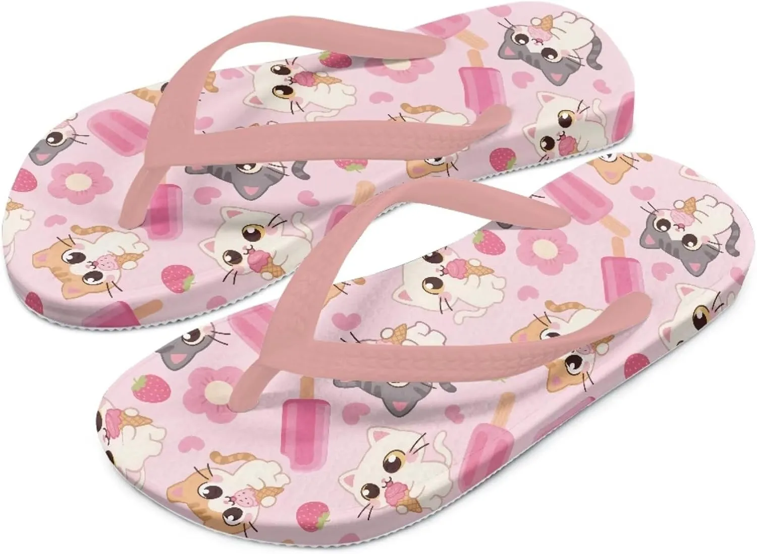 Kids Flip Flops Slip On Cartoon Animal Beach Water Sandals for Boys Girls Cute Summer Shower Shoes