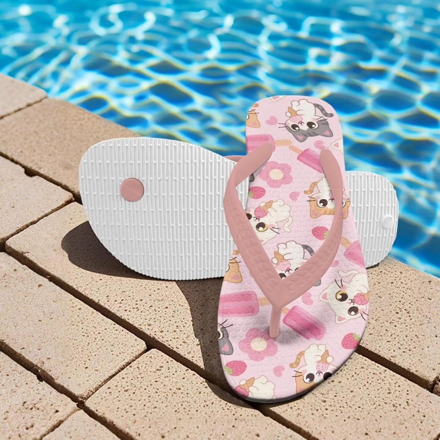 Kids Flip Flops Slip On Cartoon Animal Beach Water Sandals for Boys Girls Cute Summer Shower Shoes