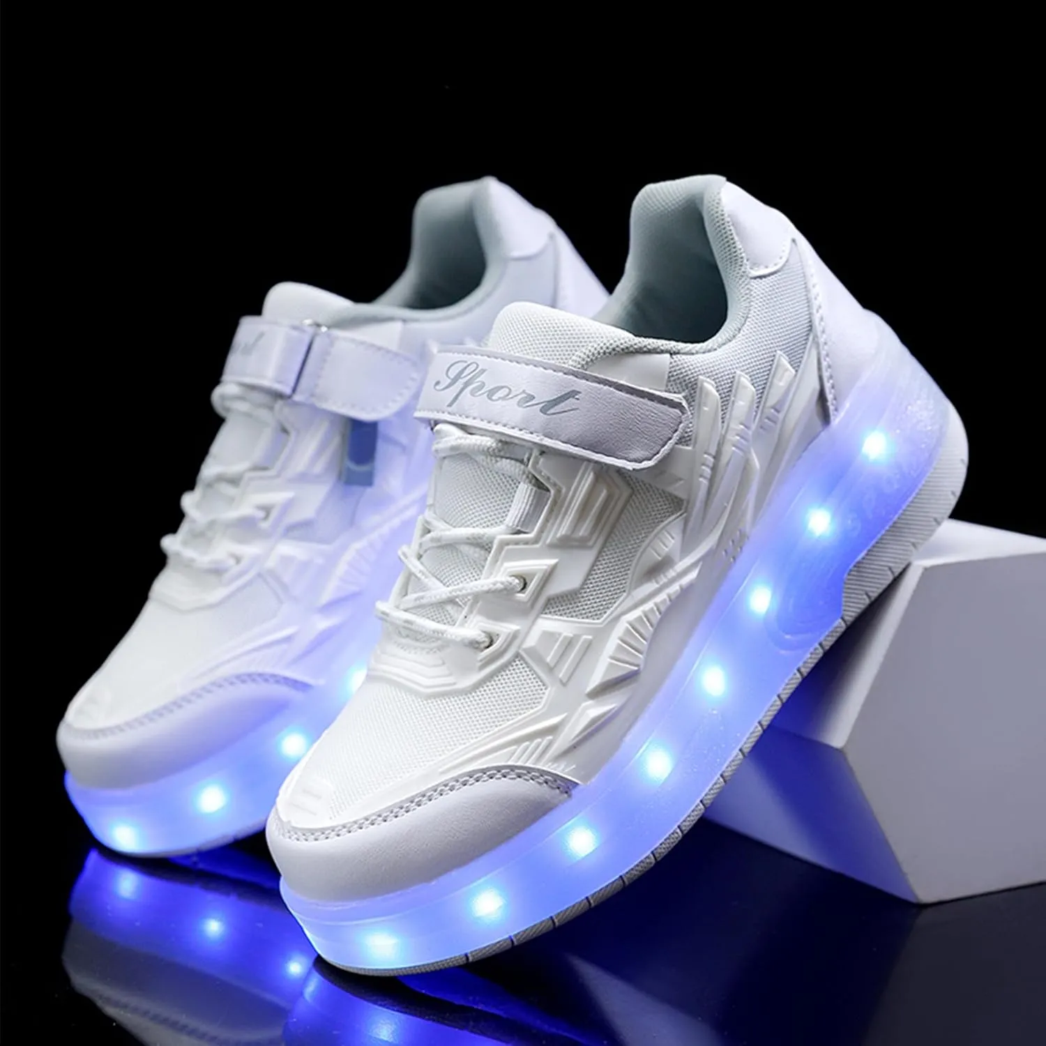 Kids Roller Skates - Roller Skate Shoes - Sneakers 2-in-1 Roller Shoes Suitable for Outdoor Sports Start The Adventure and Freedom Journey and Enjoy The Fun of Childhood