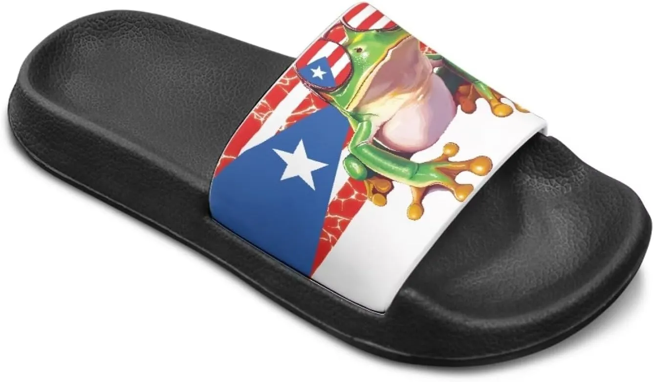 Kids Slides for Girls Shoes Summer Open Toe Slides Sandals Boys Beach Slide Kids Shower Shoes Non-Slip
