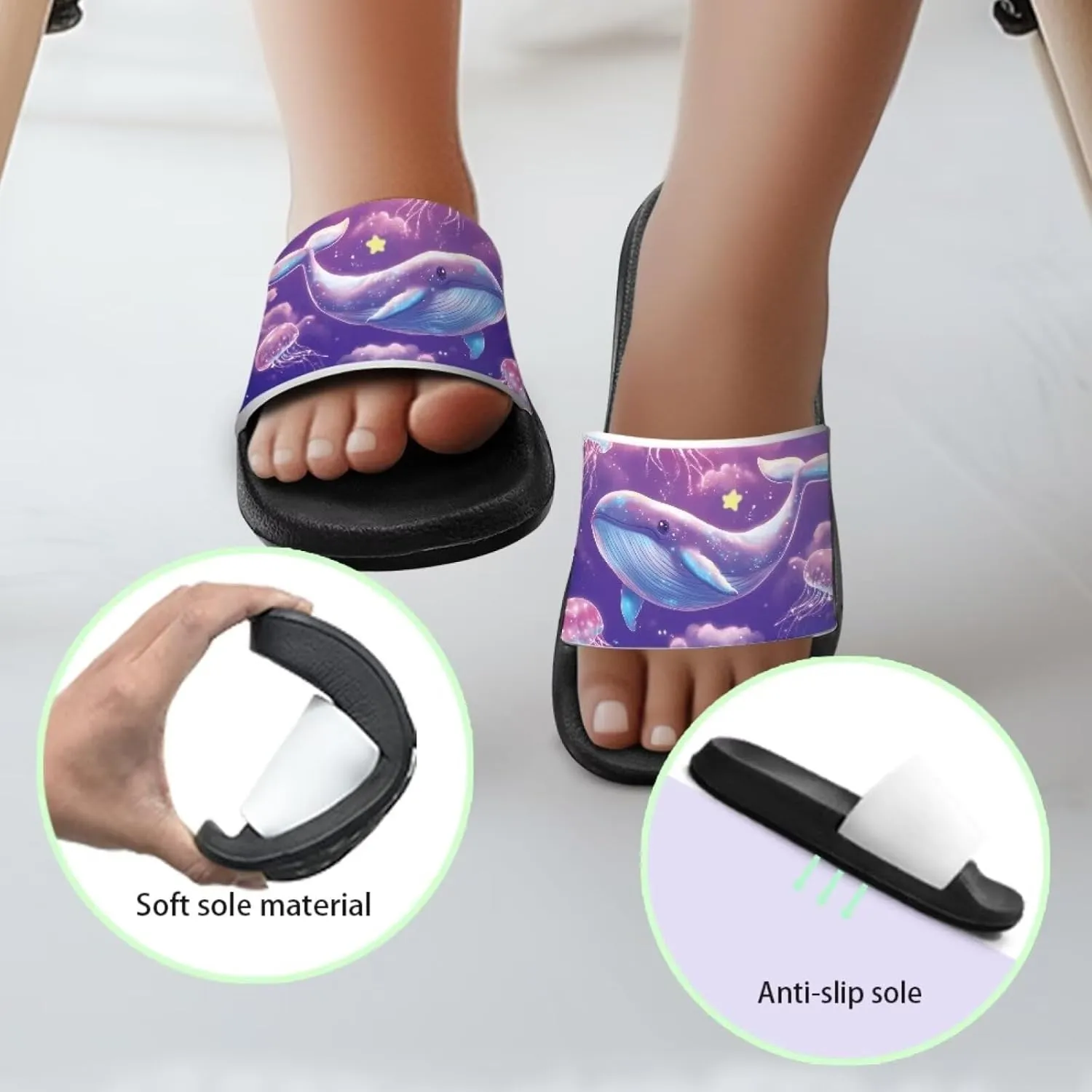 Kids Slippers Slide Sandals House Slippers Indoor Outdoor Beach Shoes for Summer Boys Slide Sandals