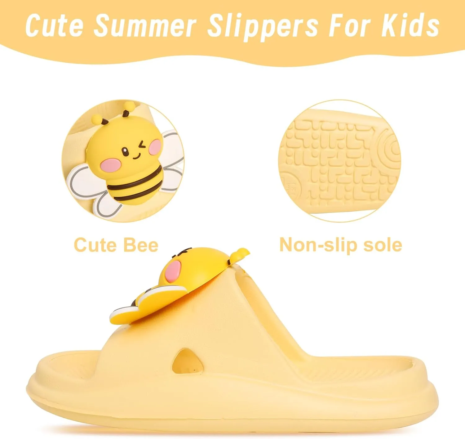 Knemksplanet Toddler Boys Girls Slippers Bunny Unicorn Pillow Sandals Summer Quick Dry Bathroom Slides Beach Water Non-Slip Kids Shower Shoes
