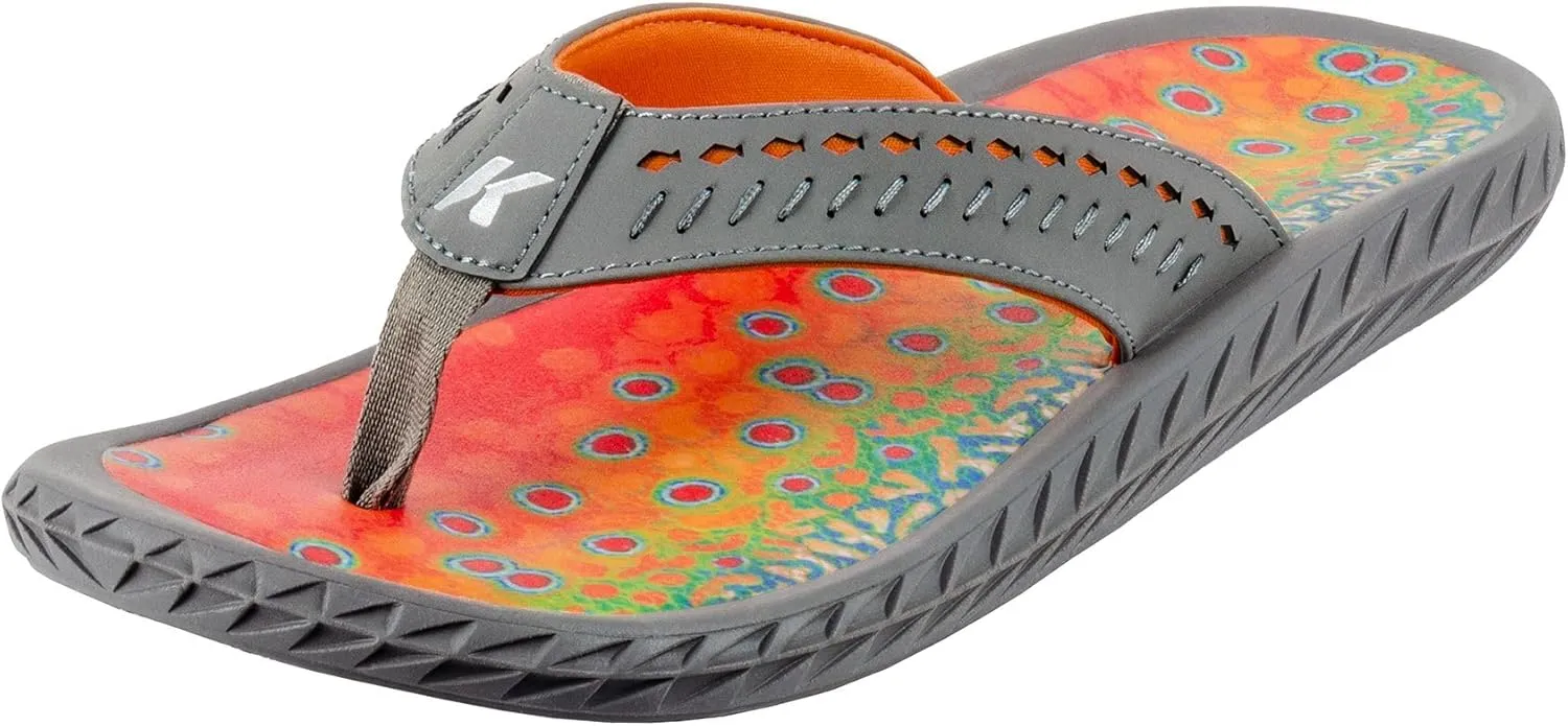 Korkers Fish Flip Sandals Brook Trout w/Fixed Kling-On Deck Soles