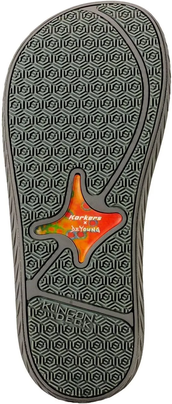 Korkers Fish Flip Sandals Brook Trout w/Fixed Kling-On Deck Soles