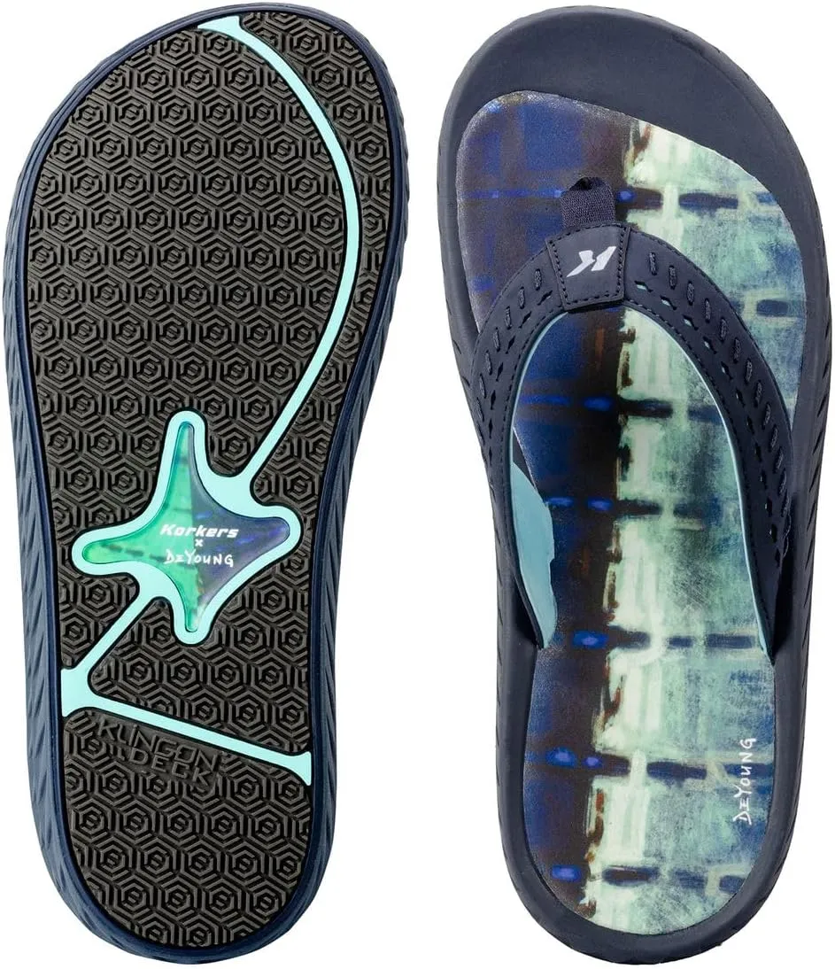 Korkers Fish Flip Sandals Marlin w/Fixed Kling-On Deck Soles