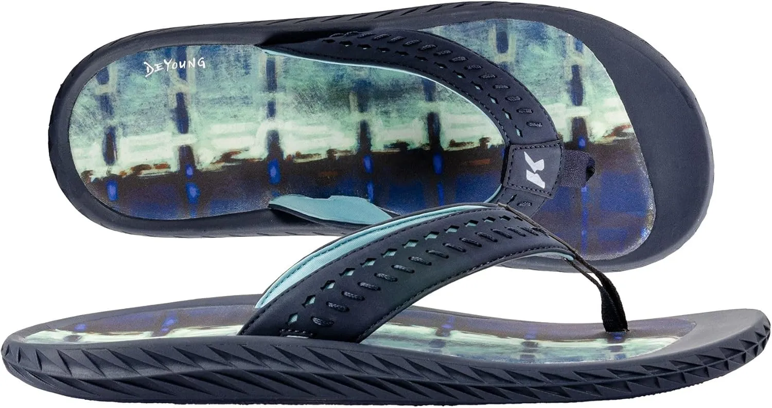 Korkers Fish Flip Sandals Marlin w/Fixed Kling-On Deck Soles