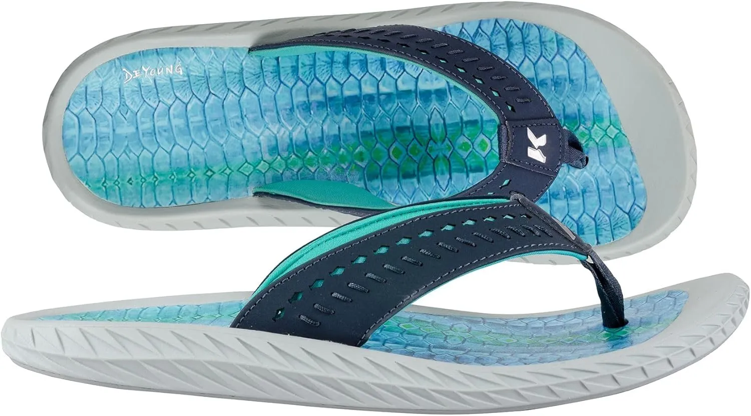 Korkers Fish Flip Sandals Tarpon w/Fixed Kling-On Deck Soles