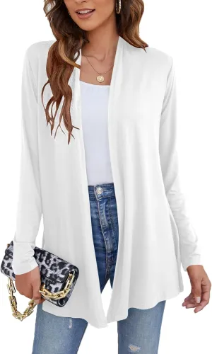 Ladlop Women's Lightweight Open Front Cardigans Long Sleeve Casual Soft Drape Fall Cardigan