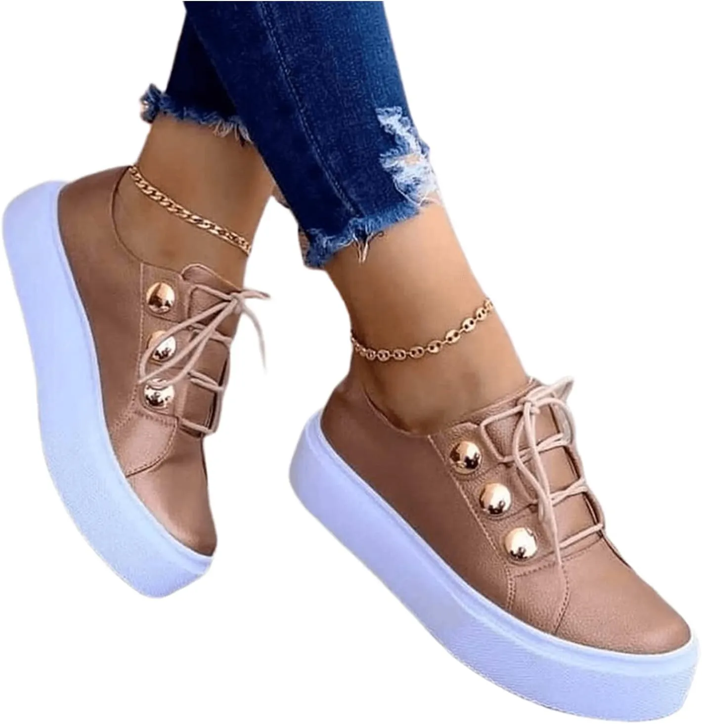 Ladmiple Shoes For Women Sneakers Trendy Low Top Slip On Casual Canvas Walking Shoes Dressy Summer Fashion Flats Loafers