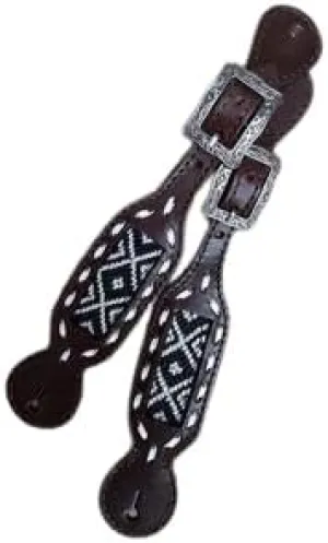 Leather Western Horse Spur Straps Handmade Genuine Tooled for Horse Riders Set of 2 Single Boots Equipment for Men-Women Craft Hardware Buckle TACK Basket Sport Equestrian Horse Spurs for Riding,SPR16