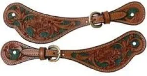 Leather Western Horse Spur Straps Handmade Genuine Tooled for Horse Riders Set of 2 Single Boots Equipment for Men-Women Craft Hardware Buckle TACK Basket Sport Equestrian Horse Spurs for Riding,SPR33