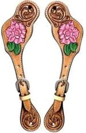 Leather Western Horse Spur Straps Handmade Genuine Tooled for Horse Riders Set of 2 Single Boots Equipment for Men-Women Craft Hardware Buckle TACK Basket Sport Equestrian Horse Spurs for Riding,SPR51