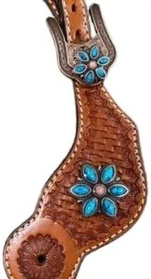 Leather Western Horse Spur Straps Handmade Genuine Tooled for Horse Riders Set of 2 Single Boots Equipment for Men-Women Craft Hardware Buckle TACK Basket Sport Equestrian Horse Spurs for Riding,SPR56