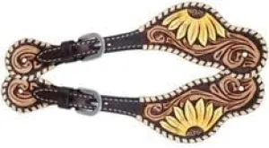 Leather Western Horse Spur Straps Handmade Genuine Tooled for Horse Riders Set of 2 Single Boots Equipment for Men-Women Craft Hardware Buckle TACK Basket Sport Equestrian Horse Spurs for Riding,SPR71