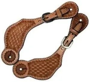 Leather Western Horse Spur Straps Handmade Genuine Tooled for Horse Riders Set of 2 Single Boots Equipment for Men-Women Craft Hardware Buckle TACK Basket Sport Equestrian Horse Spurs for Riding,SPR79