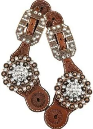 Leather Western Horse Spur Straps Handmade Genuine Tooled for Horse Riders Set of 2 Single Boots Equipment for Men-Women Craft Hardware Buckle TACK Basket Sport Equestrian Horse Spurs for Riding,SPR85