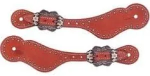 Leather Western Horse Spur Straps Handmade Genuine Tooled for Horse Riders Set of 2 Single Boots Equipment for Men-Women Craft Hardware Buckle TACK Basket Sport Equestrian Horse Spurs for Riding,SPR87