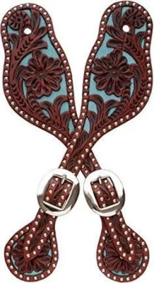 Leather Western Horse Spur Straps Handmade Genuine Tooled for Horse Riders Set of 2 Single Boots Equipment for Men-Women Craft Hardware Buckle TACK Basket Sport Equestrian Horse Spurs for Riding,SPR97