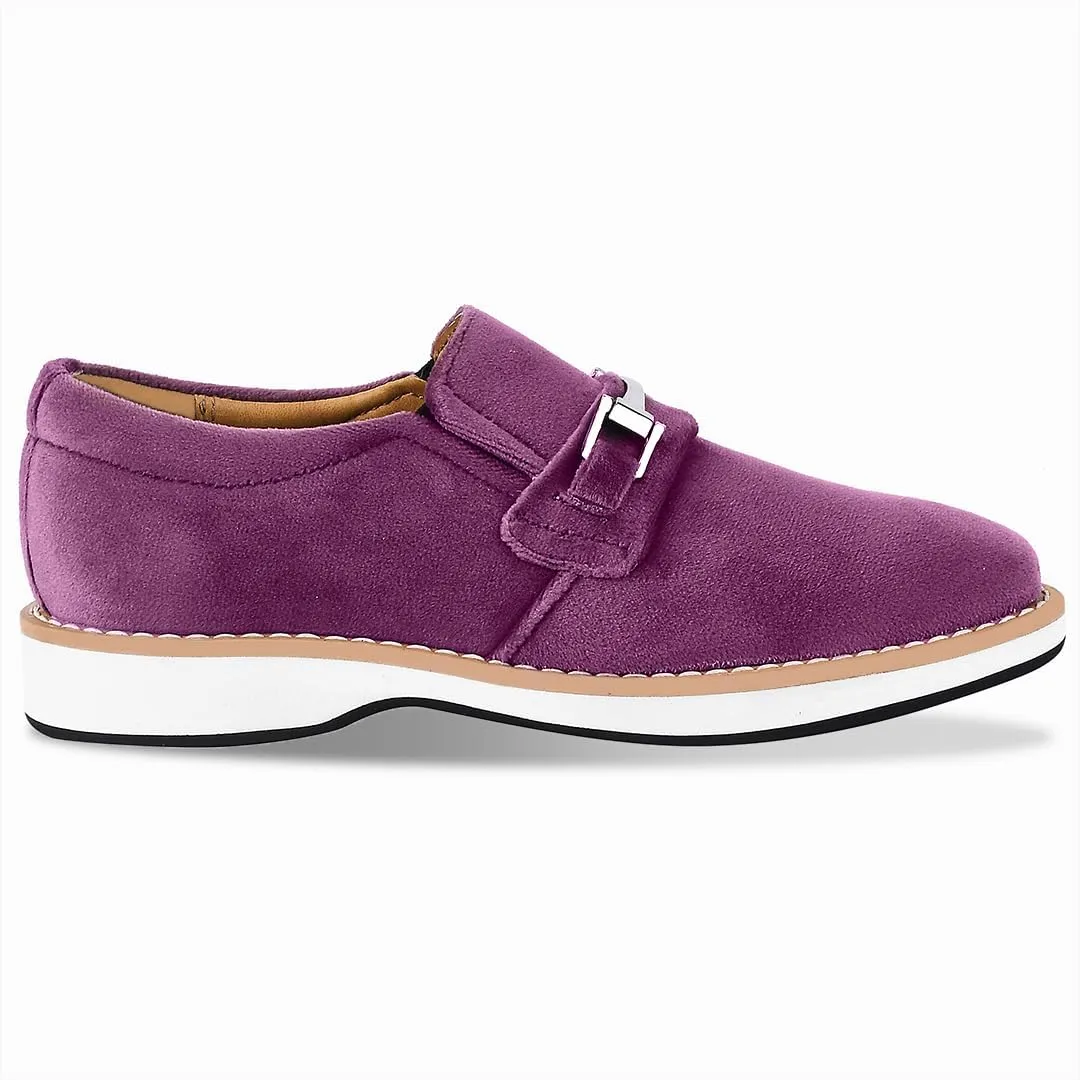 LIBERTYZENO Boys Velvet Kids Buckle Slip On Dress Loafer Shoes for Prom Graduation