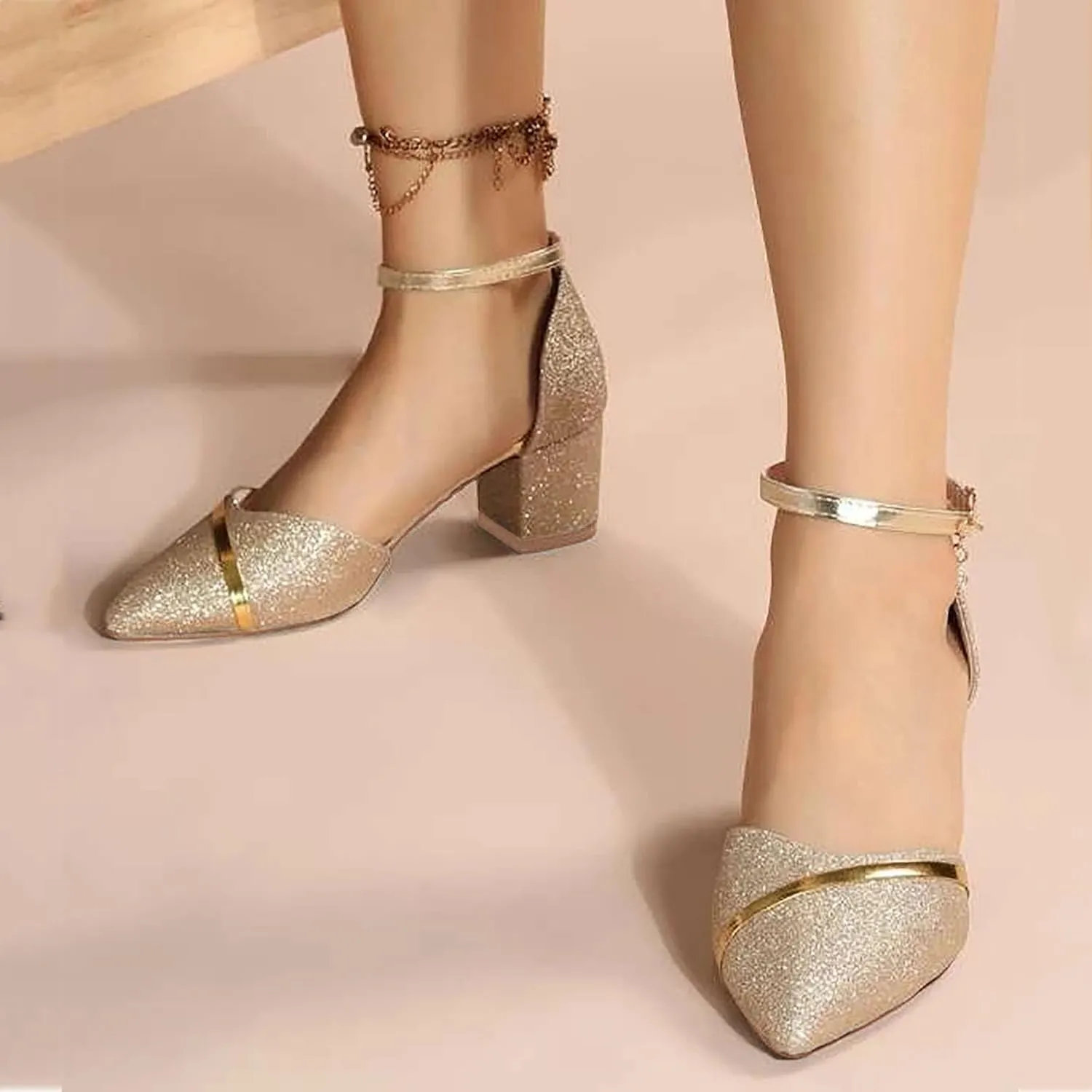 Low Chunky Heels Sandals for Women Dressy Closed Toe Ankle Strap Pumps Ladies Formal Walking Office Shoes
