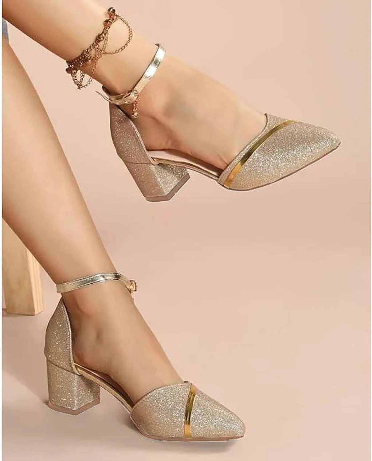 Low Chunky Heels Sandals for Women Dressy Closed Toe Ankle Strap Pumps Ladies Formal Walking Office Shoes