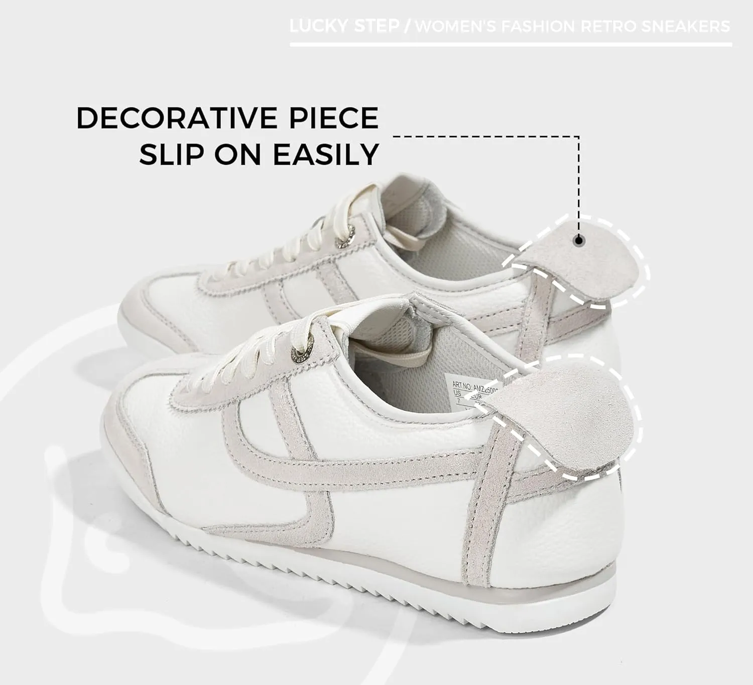 LUCKY STEP Women's Retro Fashion Sneakers Thin Sole Casual Walking Lightweight Tennis Trainers Running Gym Workout Classic Comfortable Athletic Shoes