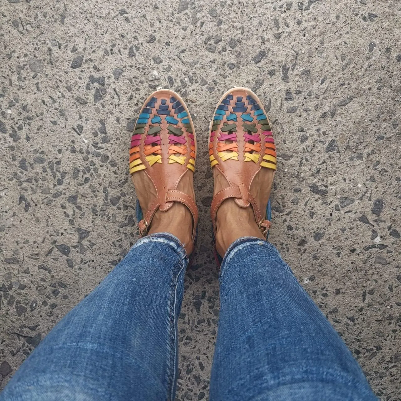 Macarena Collection Sandals women Huarache Sandal Colorful Leather Mexican Style Color Multicolored 832