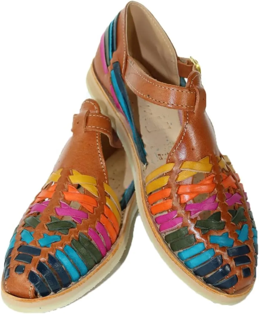 Macarena Collection Sandals women Huarache Sandal Colorful Leather Mexican Style Color Multicolored 832