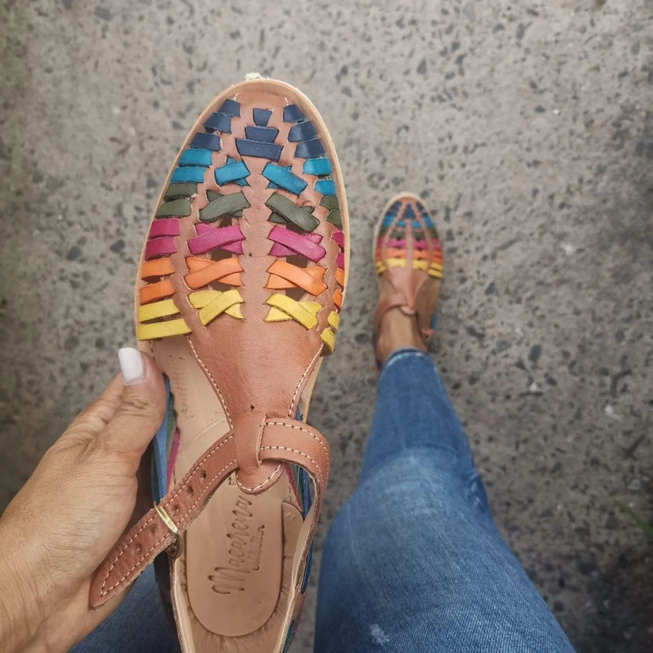 Macarena Collection Sandals women Huarache Sandal Colorful Leather Mexican Style Color Multicolored 832