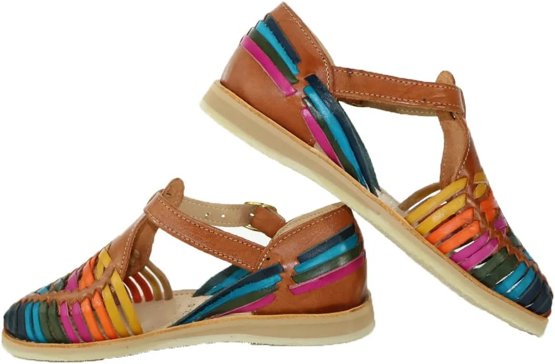 Macarena Collection Sandals women Huarache Sandal Colorful Leather Mexican Style Color Multicolored 832