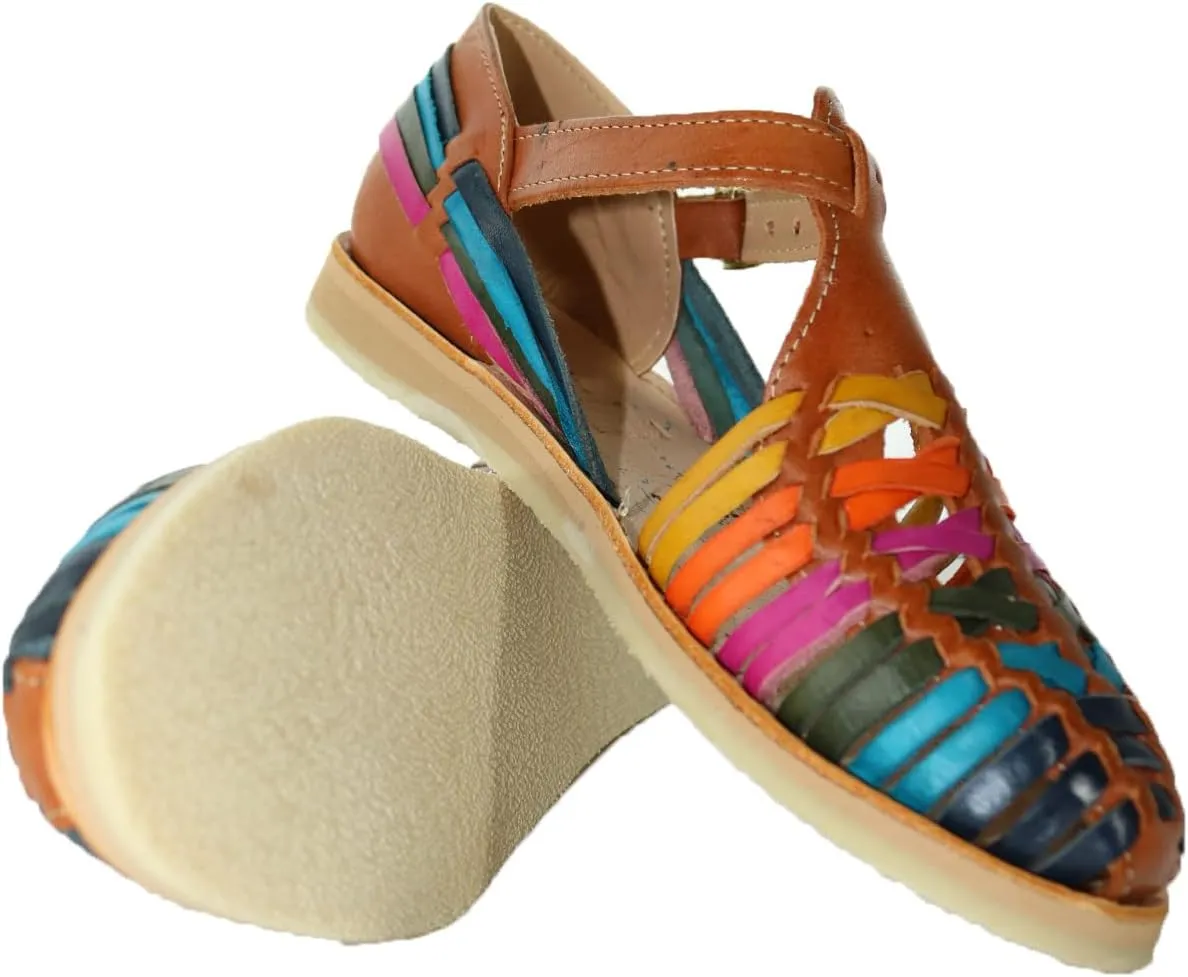 Macarena Collection Sandals women Huarache Sandal Colorful Leather Mexican Style Color Multicolored 832