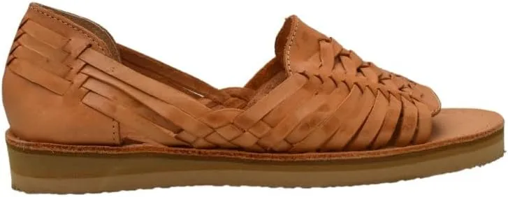 Macarena Collection Sandals women Huarache Sandal Colorful Leather Mexican Style Color Tan 123